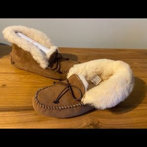 NEW UGG ALENA SUEDE SHEARLING SLIPPERS SHOES